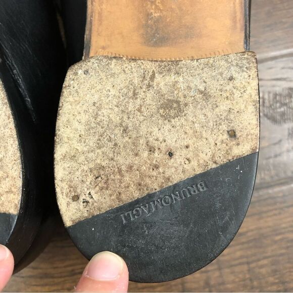 Bruno Magli Malden Size 7M Loafer Handmade Black Dress Shoe Italian - Picture 12 of 15